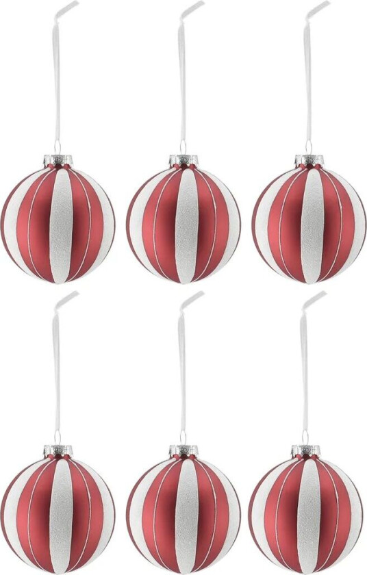 Tradition juletrekule 6-pakning Red/White