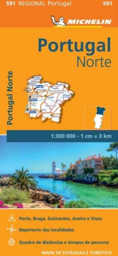 Portugal Norte Michelin Regional Map 591 Map