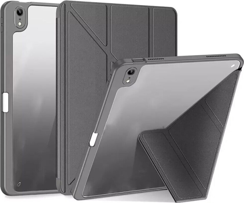 iPad 10.9" (2022) Kunstskinn / Plast Flip Deksel - DUX DUCIS MAGI Series - Gjennomsiktig / Grå