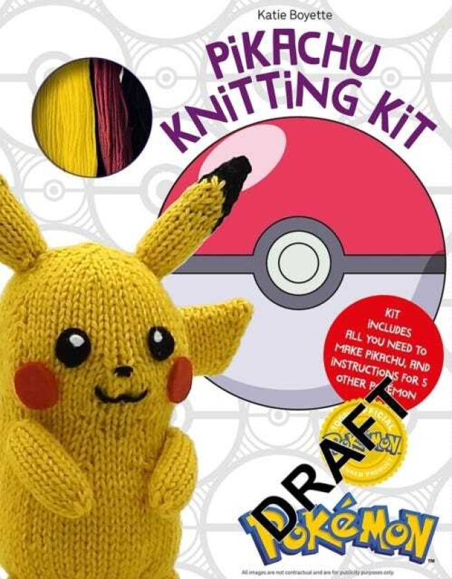 PokeMon Knitting Pikachu Kit Kit Includes All You Need to Make Pikachu and Instructions for 5 Other PokeMon