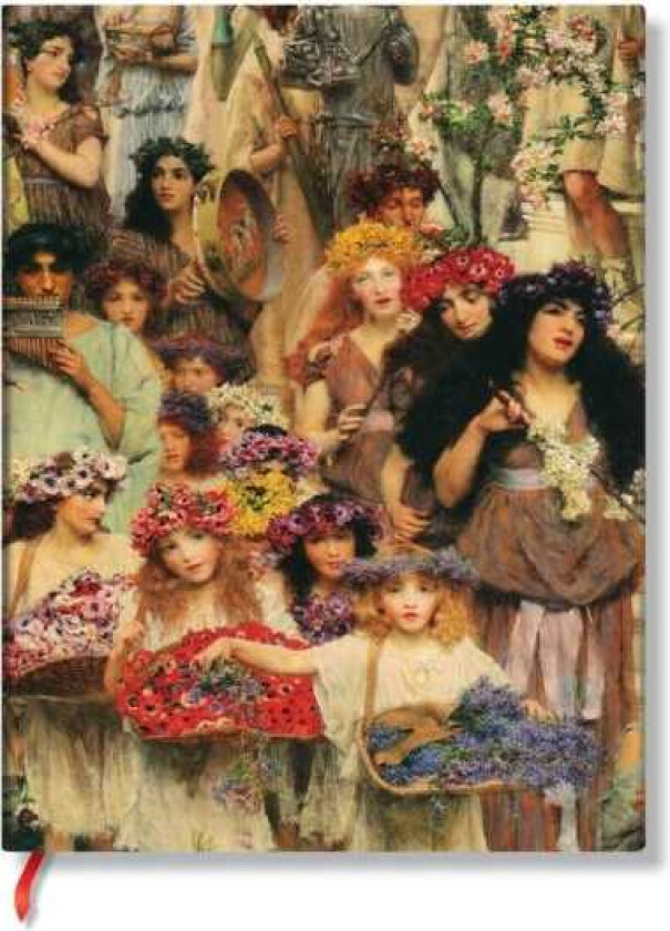 Spring (Lawrence AlmaTadema) Midi Lined Hardback Journal (Elastic Band Closure)