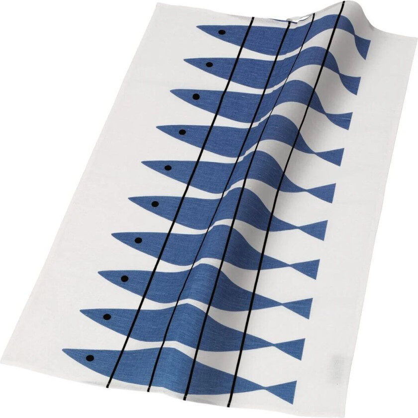 Sill kjøkkenhåndkle hvit/blå