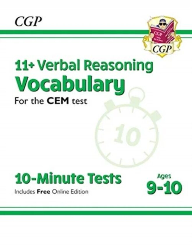New 11+ CEM 10-Minute Tests: Verbal Reasoning Vocabulary - Ages 9-10 (with Online Edition): unbeatab av CGP Books