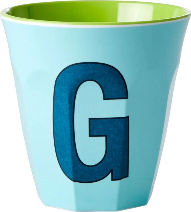 Rice melaminkopp medium bokstav G 30 cl Mint