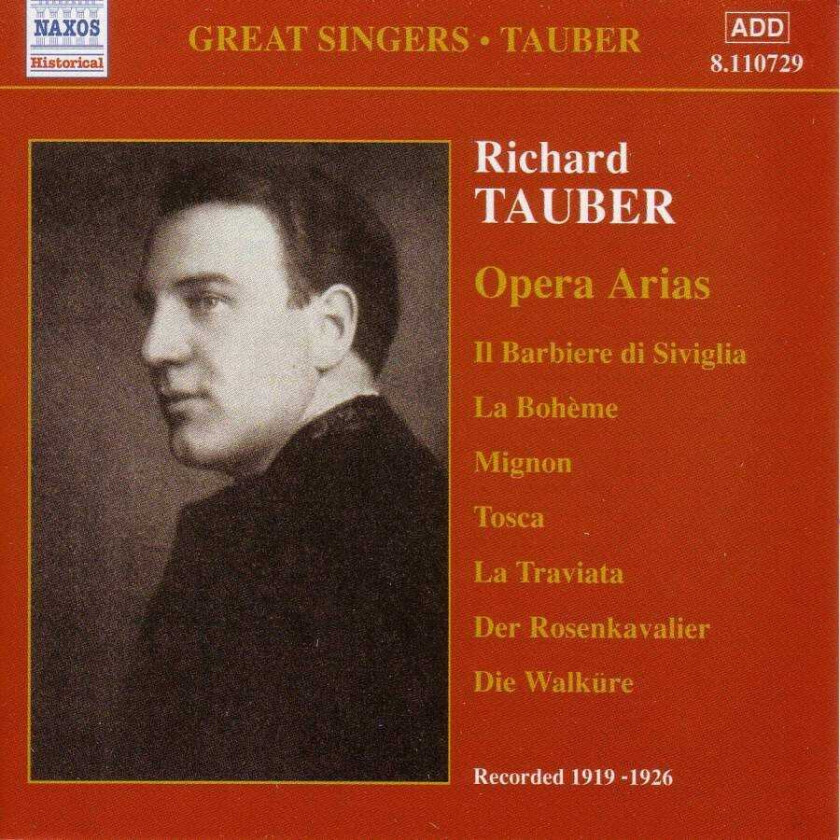 Richard Tauber  Tauber Sings Opera Arias  CD