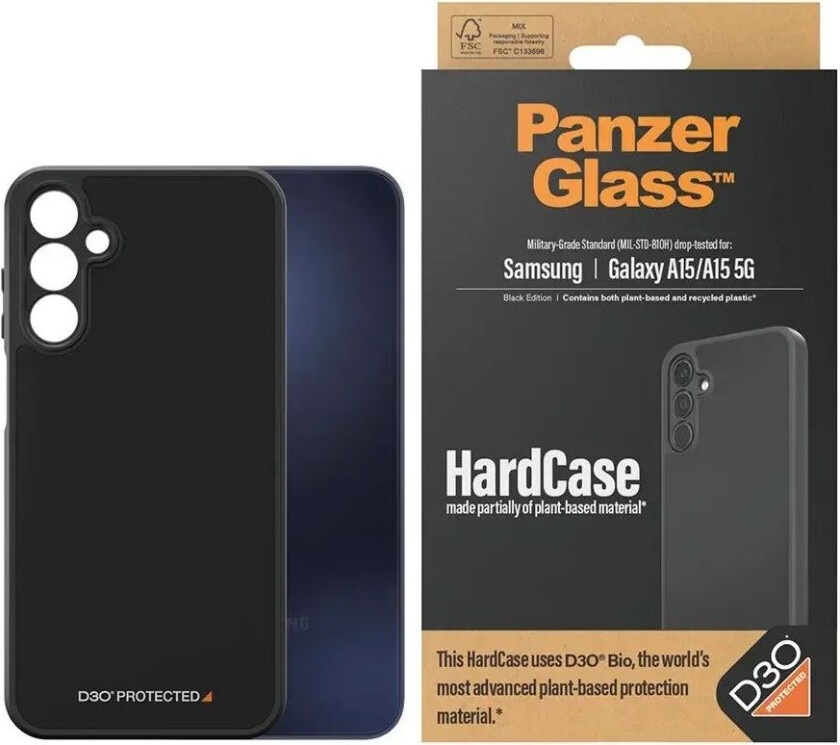 Samsung Galaxy A15 / A15 (5G) Deksel D3O Bio HardCase - Svart