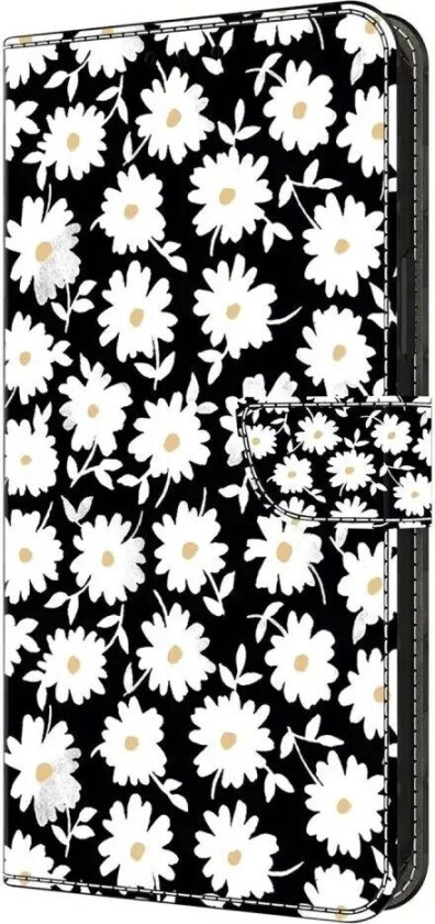 Samsung Galaxy A05s Flip Deksel i Skinn med Lommebok og Trykk - Blomster