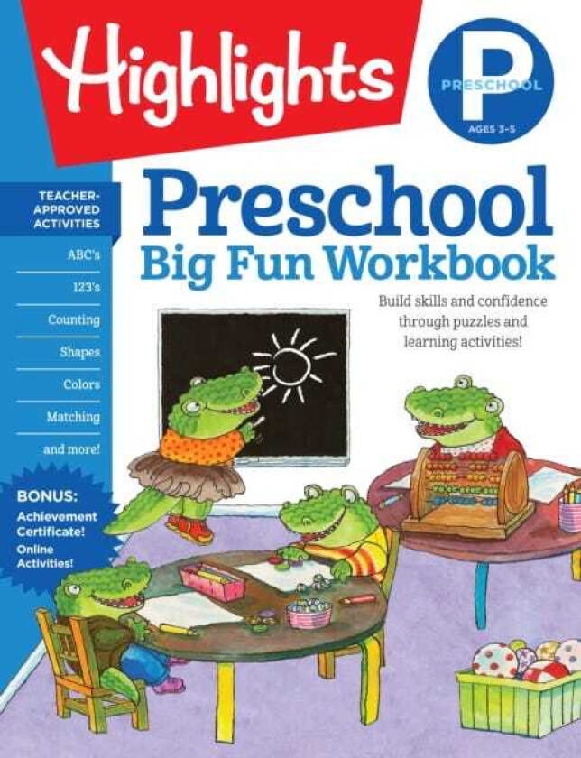 Preschool Big Fun Workbook 256Pages of Language Arts, Math and Shapes Practice, Puzzles and Preschool Activities