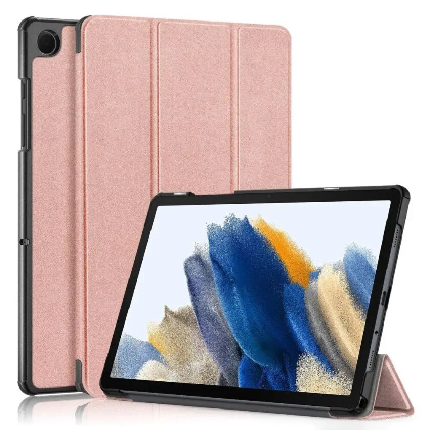 Samsung Galaxy Tab A9+ (Plus) Tri-Fold Kunstskinn Deksel m. Stativfunksjon - Rose Gold