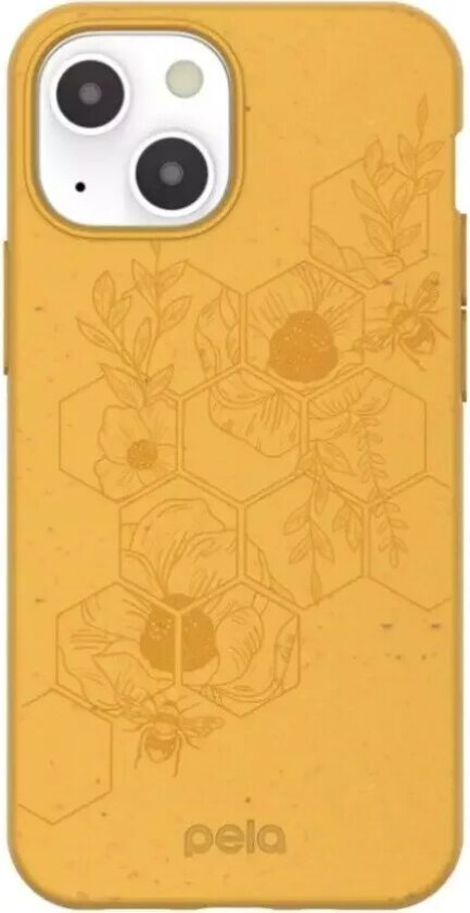 Pela Classic Honey Bee Miljøvennlig Plantebasert Deksel til iPhone 13 Mini - Oransje