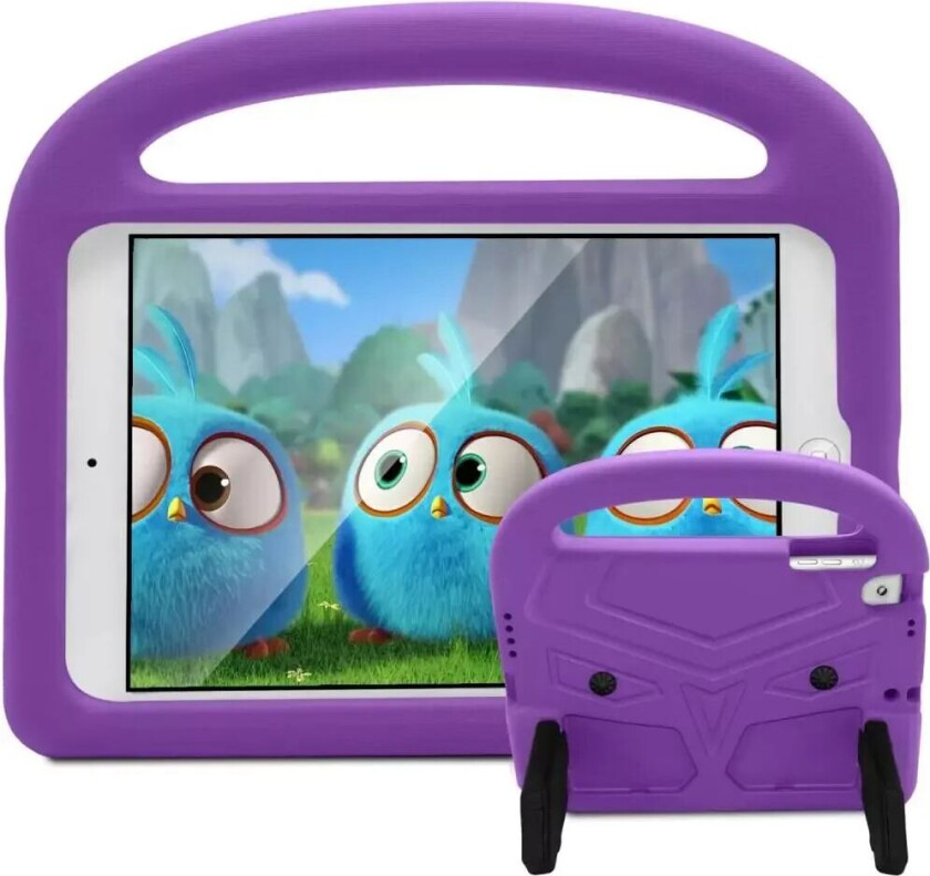 iPad Barn Deksel med Stativfunksjon - Purple Bird