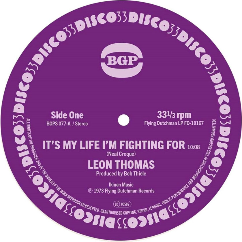 Leon Thomas It's My Life I'm Fighting For / Shape Your Mind To Die LP/Vinyl