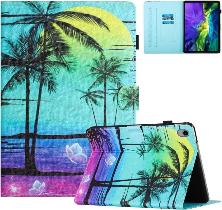 iPad 10.9" (2022) Kunstskinn Deksel m. Stativfunksjoner & Kortholder - Palmer