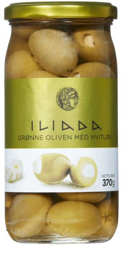 Oliven Grønn m/Hvitløk 370g