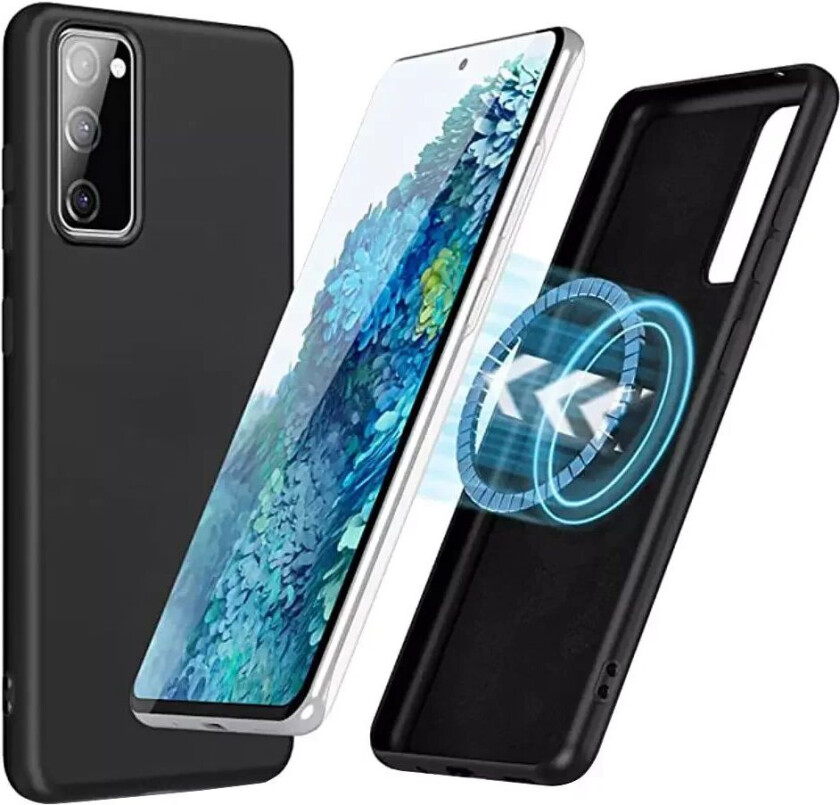 Samsung Galaxy S20 FE / S20 FE (5G) Deksel med Innebygd Magnetring - MagSafe Kompatibel - Svart