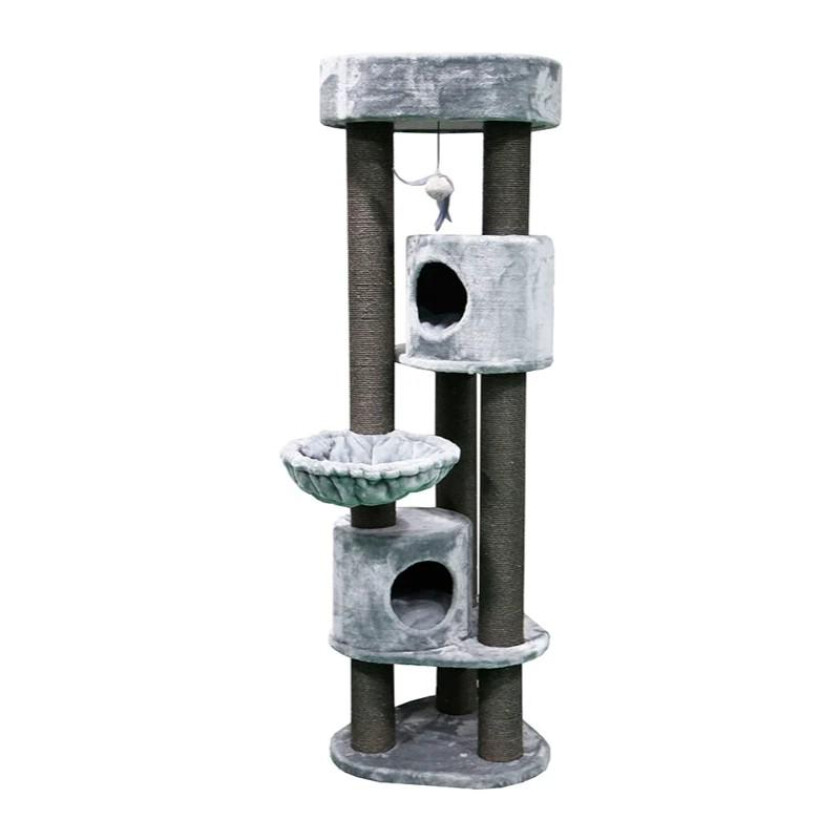 Bungalow Klorestativ til katt 180 cm Fuzzy Grey