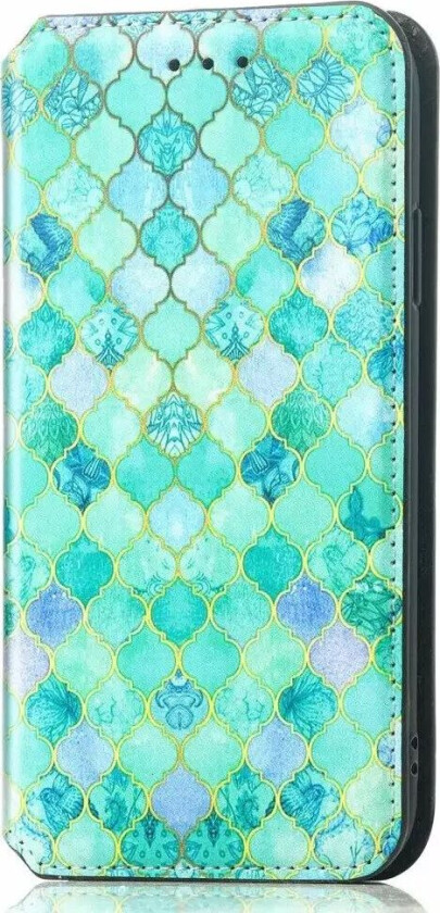 Samsung Galaxy A32 (4G) Caseneo Skinndeksel med Lommebok og Fargerikt Trykk - Emerald