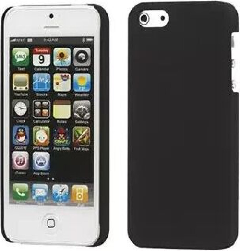 iPhone 5/5S/SE Plastikk Deksel - mat Svart
