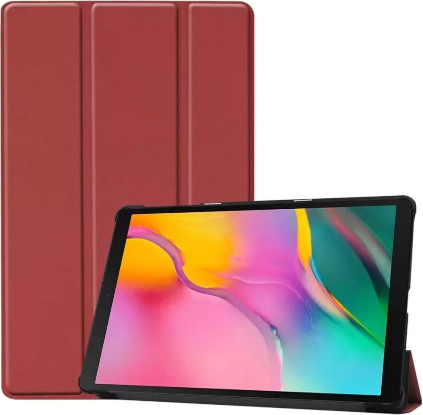 Samsung Galaxy Tab A 10.1 (2019) Sammenleggbar Deksel m. Stativ - Bordeaux Rød