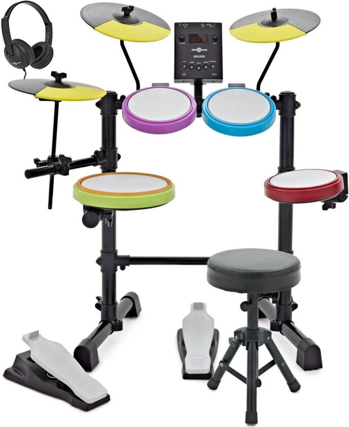 Gear4Music Digital Drums 200 Junior Elektronisk Trommesettpakke fra Gear4Music