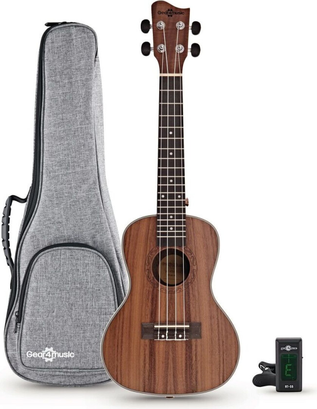Gear4Music Koa Concert Ukulelepakke fra Gear4Music
