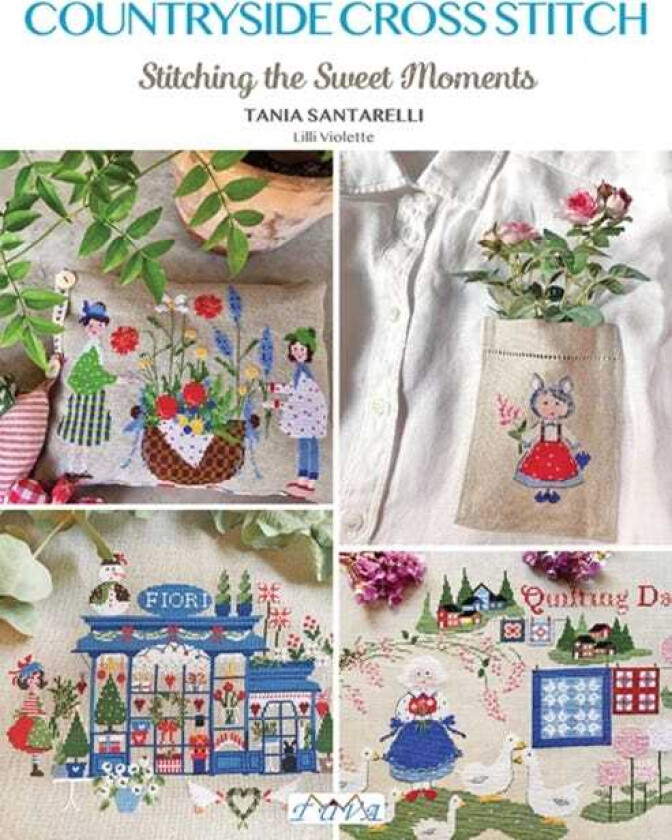 Countryside Cross Stitch Beautiful Country House with Animals, Plants and Flowers