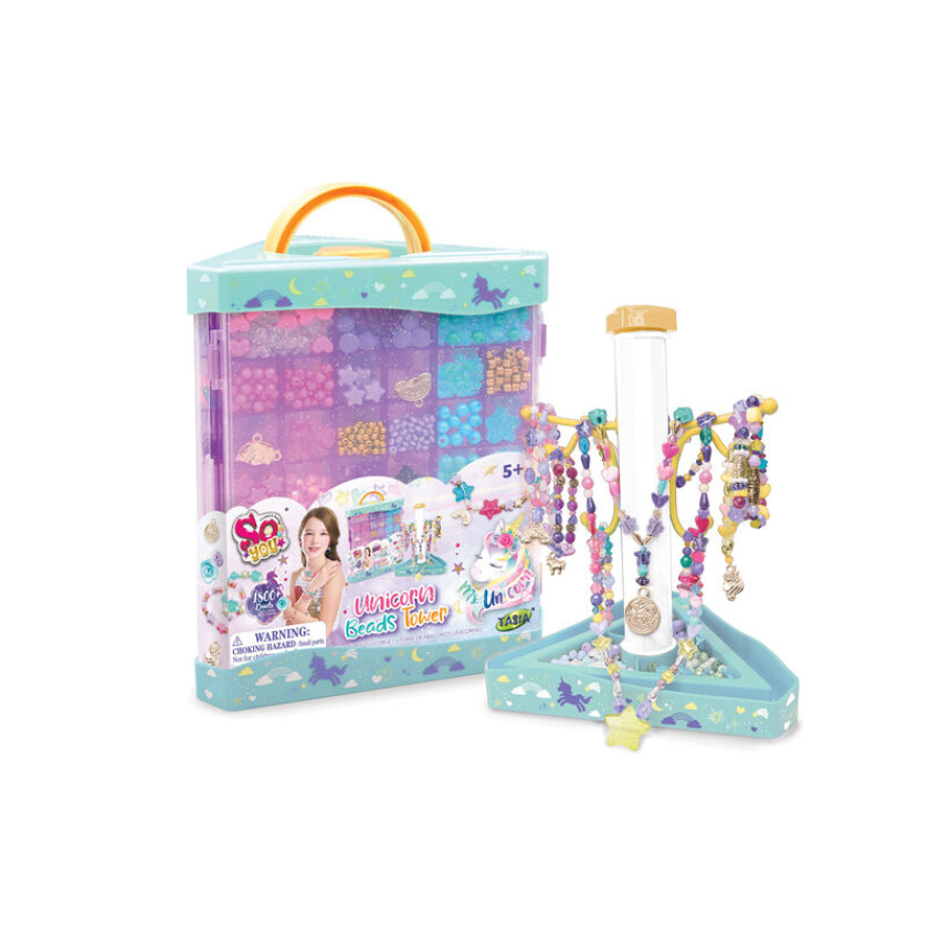 So You Perlesett 1500+ Perler - Enhjørning Perletårn