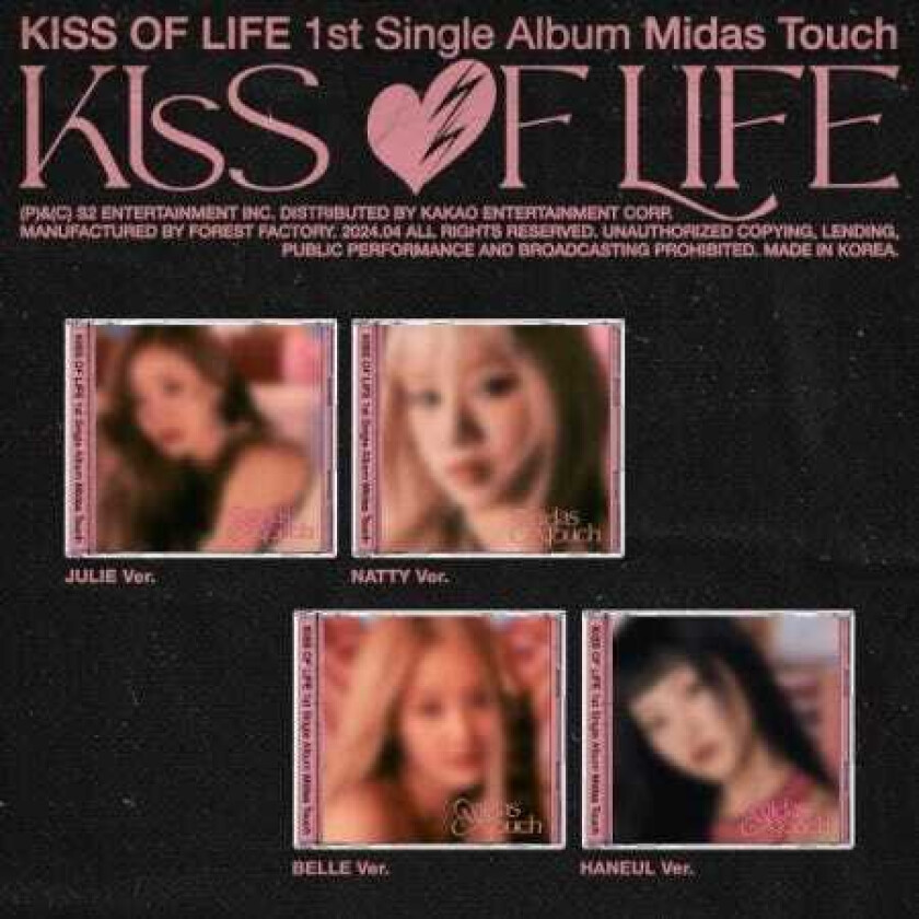 Kiss Of Life Midas Touch Jewel Case Version incl. 80pg Photobook, Photocard + Square Card CD