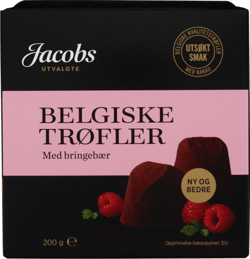 Belgiske Trøfler Bringebær 200g