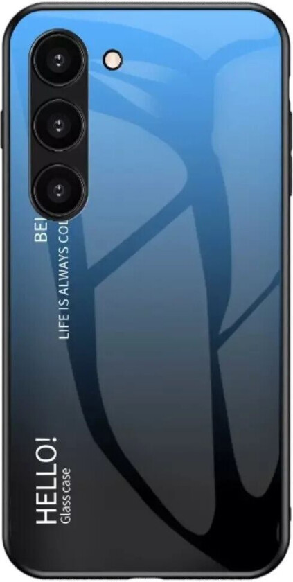 Samsung Galaxy S23+ (Plus) Glass Bakdeksel - Hello - Blå