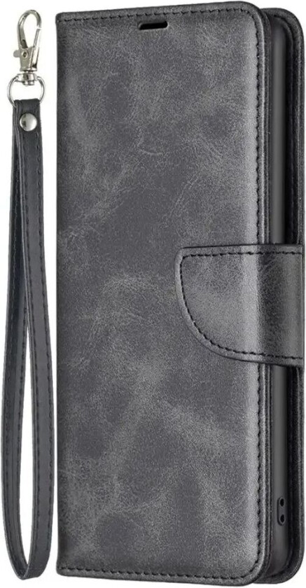 Samsung Galaxy S24 Kunstskinn Flip-Deksel med Lommebok og Stropp - Svart