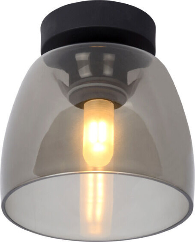 Tyler Taklampe Baderom G9 33W Sort/Røykfarget Glass - 91998