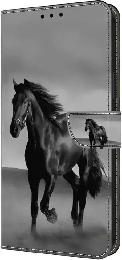 Samsung Galaxy A05s Flip Deksel i Skinn med Lommebok og Trykk - Hest