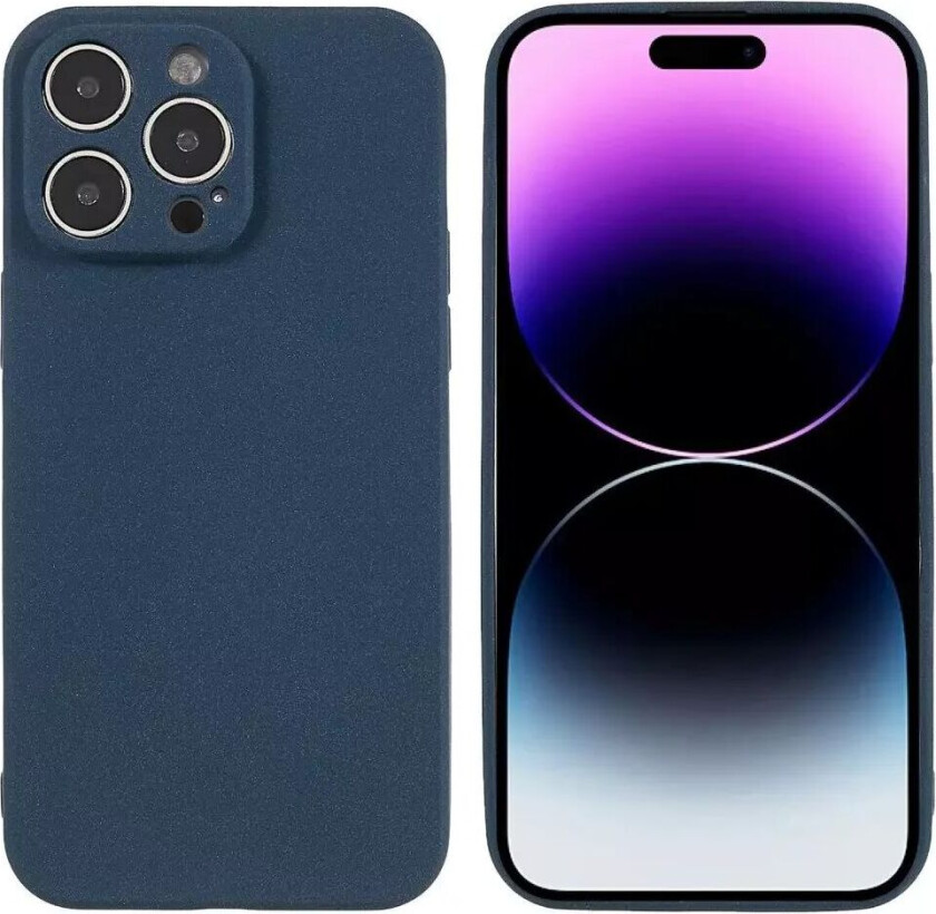 iPhone 14 Pro Fleksibelt TPU Plast Bakdeksel - Marineblå