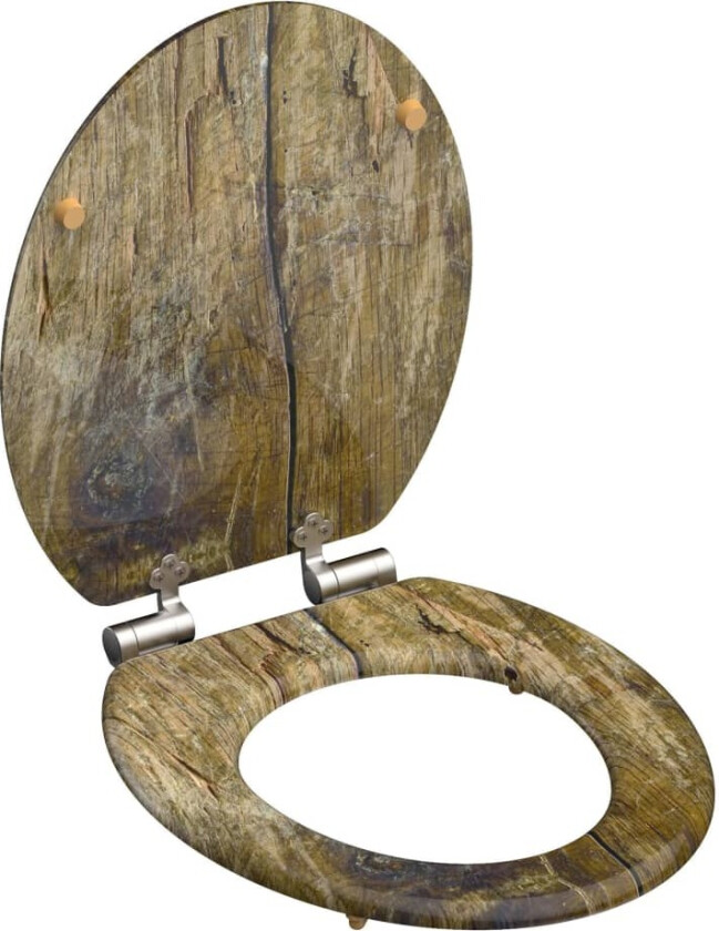 Toalettsete Solid Wood MDF brun