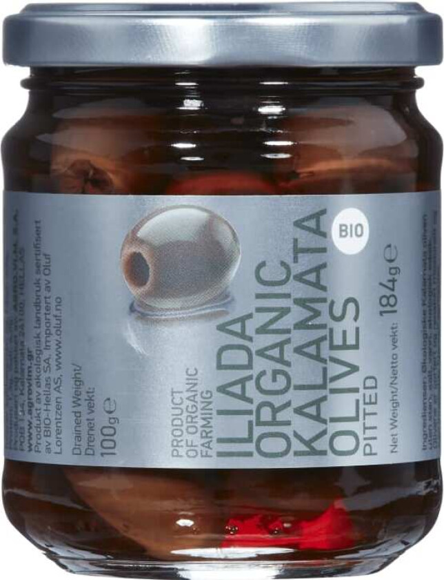 Oliven Kalamata u/Sten Økol.184g