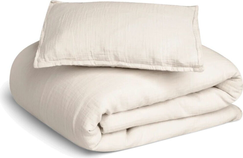 Garbo&Friends Eggshell Muslin sengesett junior 100x130 cm/35x55 cm