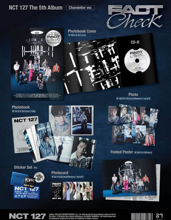 NCT 127 The 5th Album 'Fact Check' (Chandelier Ver.) CD