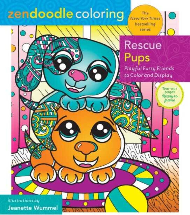 Zendoodle Coloring: Rescue Pups Playful Furry Friends to Color and Display