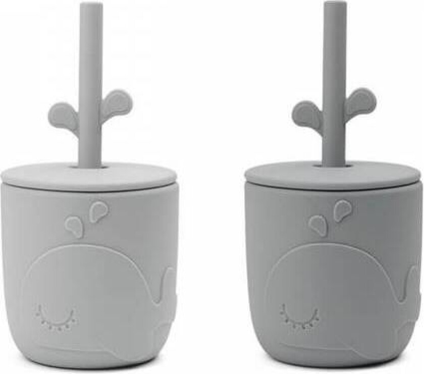 Done By Deer Peekaboo Sugerørkrus Wally 2-Pk, Grey