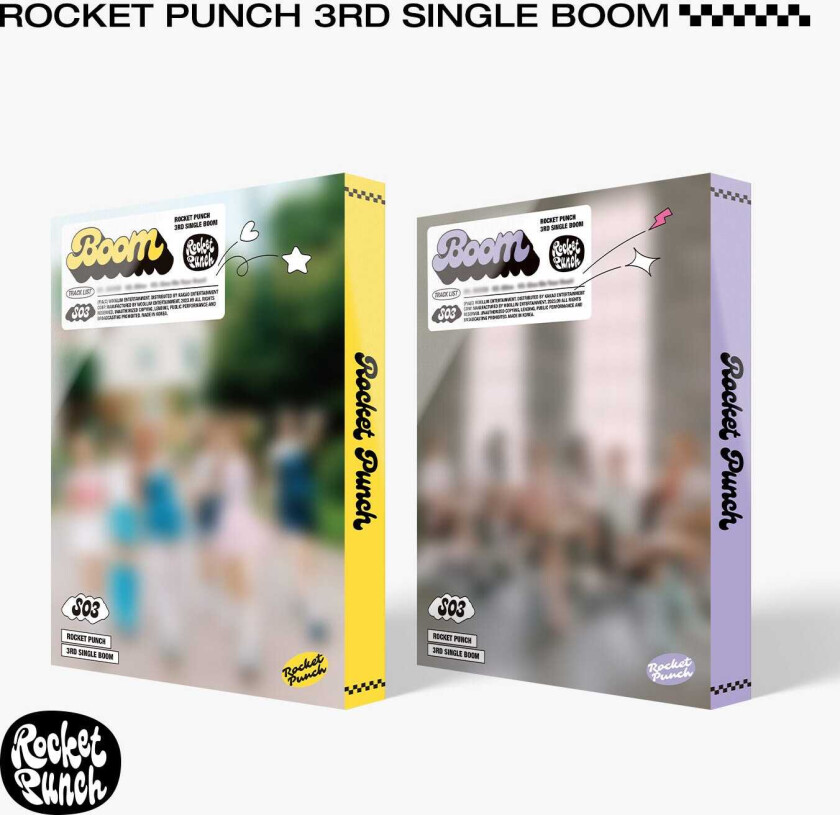 Rocket Punch Boom Random Cover incl. 4 Index Cards, 40pc Photo Postcard Set, Photocard + Sticker CD