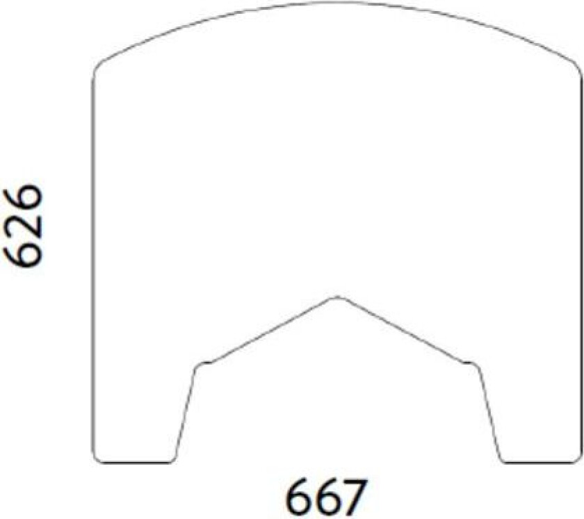 Gulvplate glass 666 x 635 mm