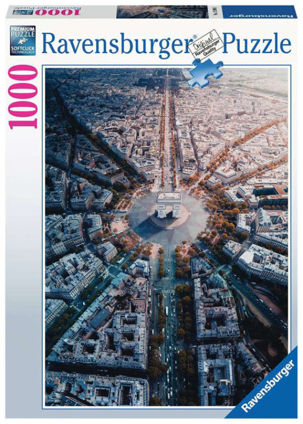 Puslespill 1000 Brikker - Paris Ovenfra