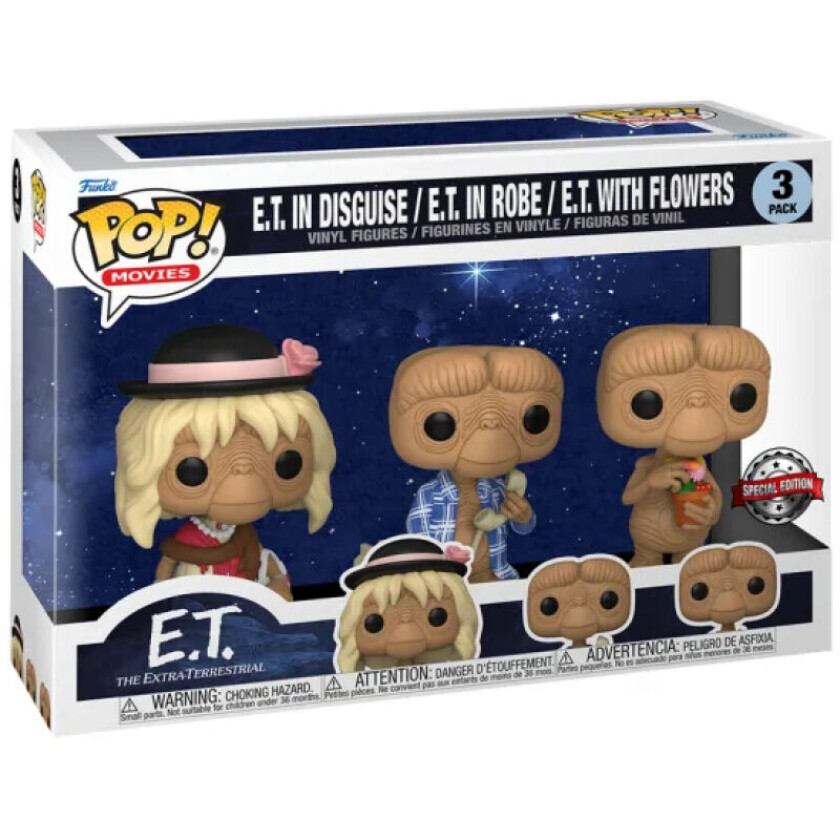 Funko Pop! Movies: E.T. - 3-Pakning Med E.T. Figurer