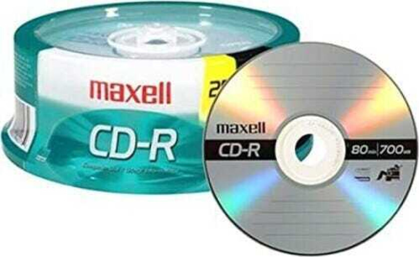 CDRekvisita Maxell 648445 CDR 700 CDR CD Recordable Discs 48x 700mB 80 Min Spindle 25 Pack CD