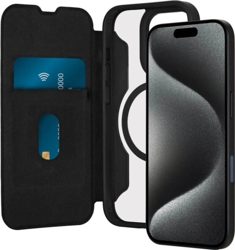 Puro Book Mag Case Iphone 16 Pro Schwarz