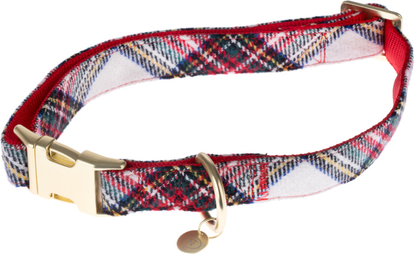 Tartan: Halsbånd, bånd, hundeposedispenser, hårstrikk - Halsbånd størrelse S: 24-36 cm halsomkrets
