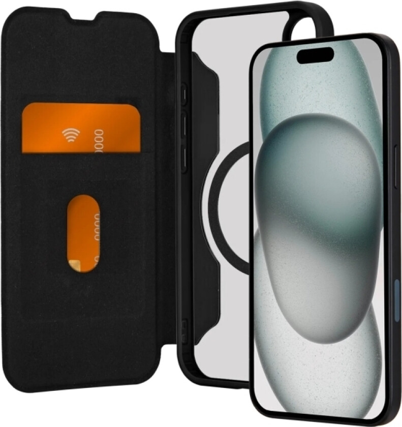 Puro Book Mag Case Iphone 16 Plus Schwarz