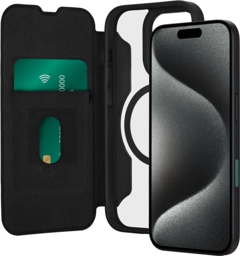 Puro Book Mag Case Iphone 16 Pro Max Schwarz