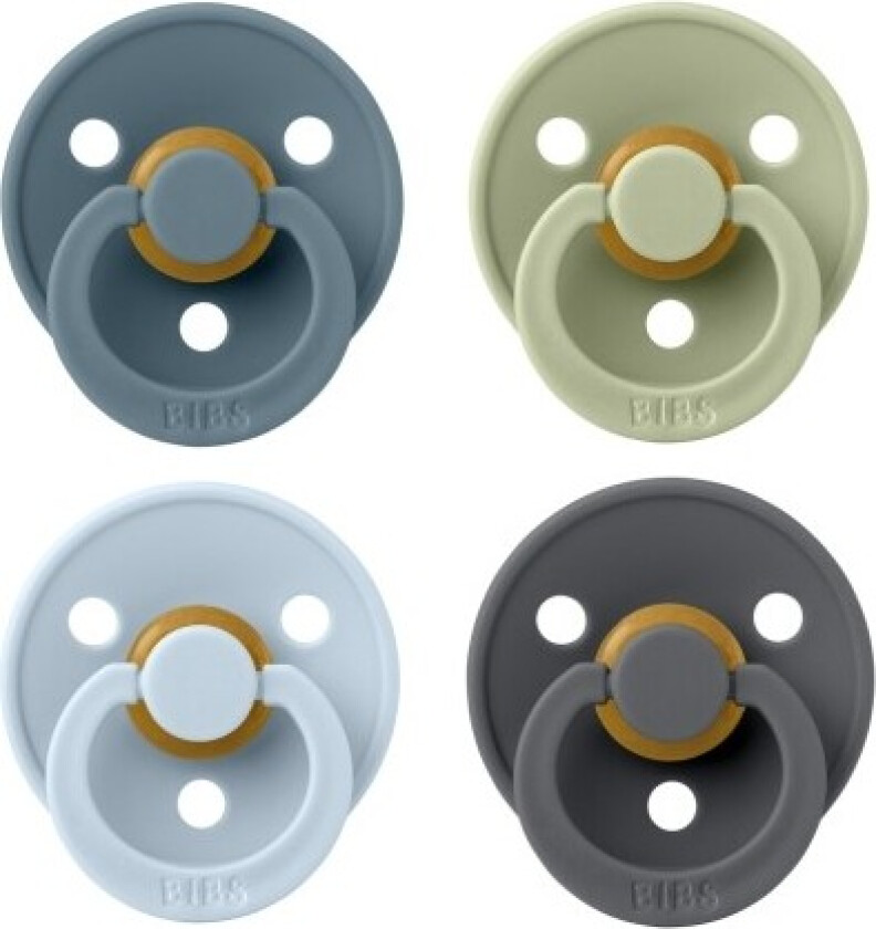 Bibs Colour 4-pack, Størrelse 2 (6+ Måneder) Rund I Lateks